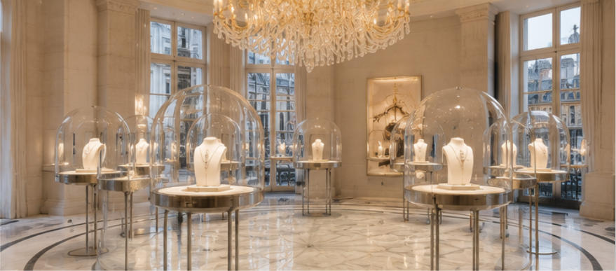 Minimal Backdrop Jewellery Tables